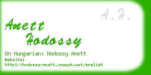 anett hodossy business card